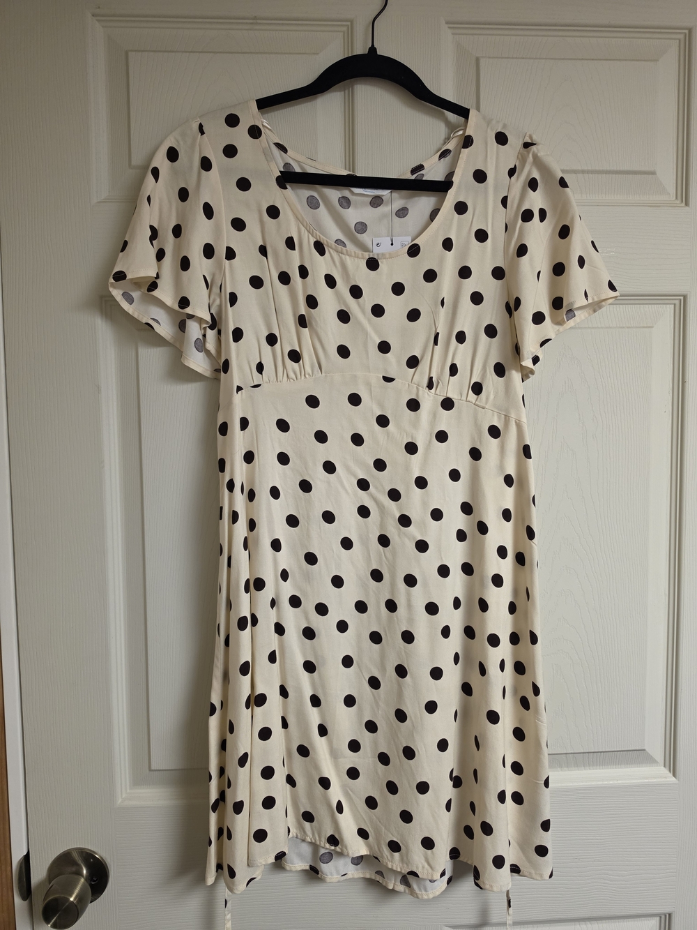 Primark Cream Dress with Black Polka Dots